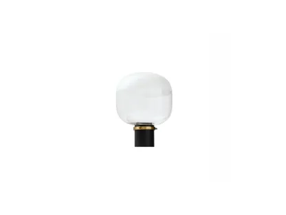 Lampada da tavolo con diffusore in vetro trasparente e satinato e base in metallo finitura Nero e Oro Ghost Tavolo di Midj